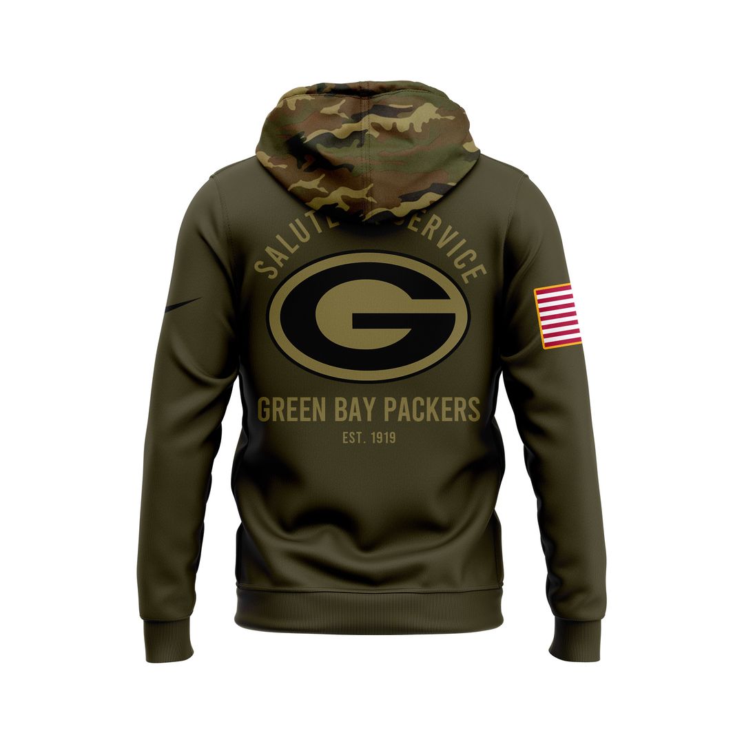 Green Bay Packers NFL Salute to Service Army 250 Limited Edition Hoodie