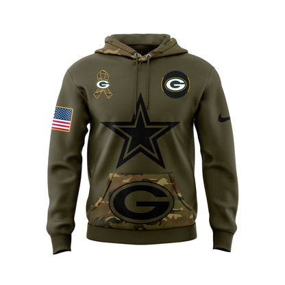 Green Bay Packers NFL Salute to Service Army 250 Limited Edition Hoodie