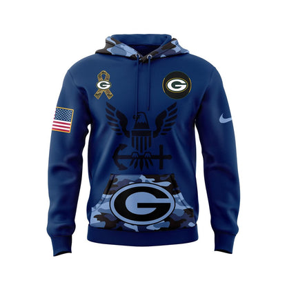 Green Bay Packers NFL Salute to Service Army 250 Limited Edition Hoodie
