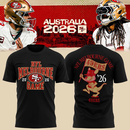 San Francisco 49ers Melbourne Australia '26 Shirt | Retro Football Kangaroo Graphic T-shirt