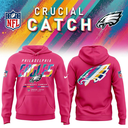 Philadelphia Eagles 2026 Crucial Catch INTERCEPT CANCER Hoodie