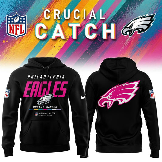 Philadelphia Eagles 2026 Crucial Catch INTERCEPT CANCER Hoodie