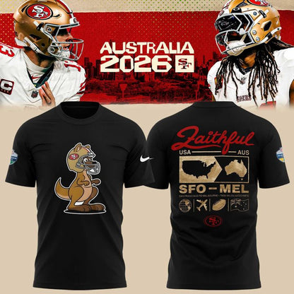 Unisex Nike Black San Francisco 49ers 2026 Melbourne Game Special T-Shirt