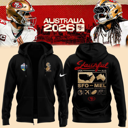 San Francisco 49ers 2026 Melbourne Game Limited Zip Hoodie