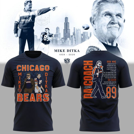 Coach Mike Ditka Chicago Bears - Remembering a Legend - Paying Tribute to Da Coach T-Shirt