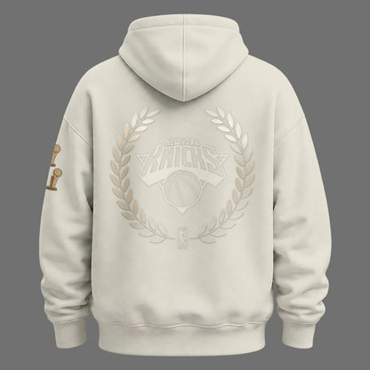 Limited edition New York Knicks 2026 NBA Finals Champions Standard Issue Full-Hoodie Team Signatures Print - Cream