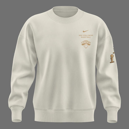Limited edition New York Knicks 2026 NBA Finals Champions Standard Issue Full-Sweatshirt Team Signatures Print - Cream