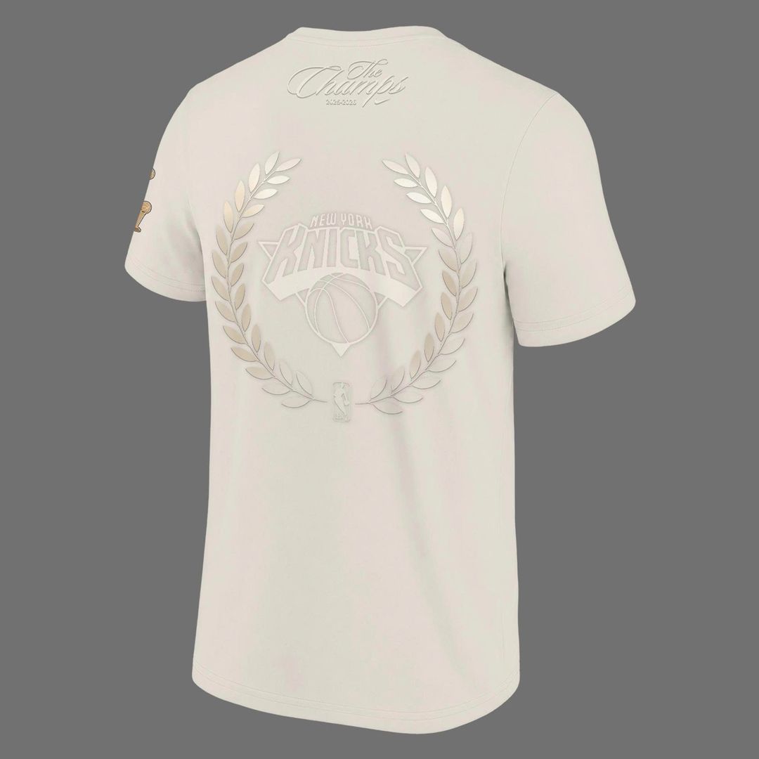 Limited edition New York Knicks 2026 NBA Finals Champions Standard Issue Full-Tee Team Signatures Print - Cream