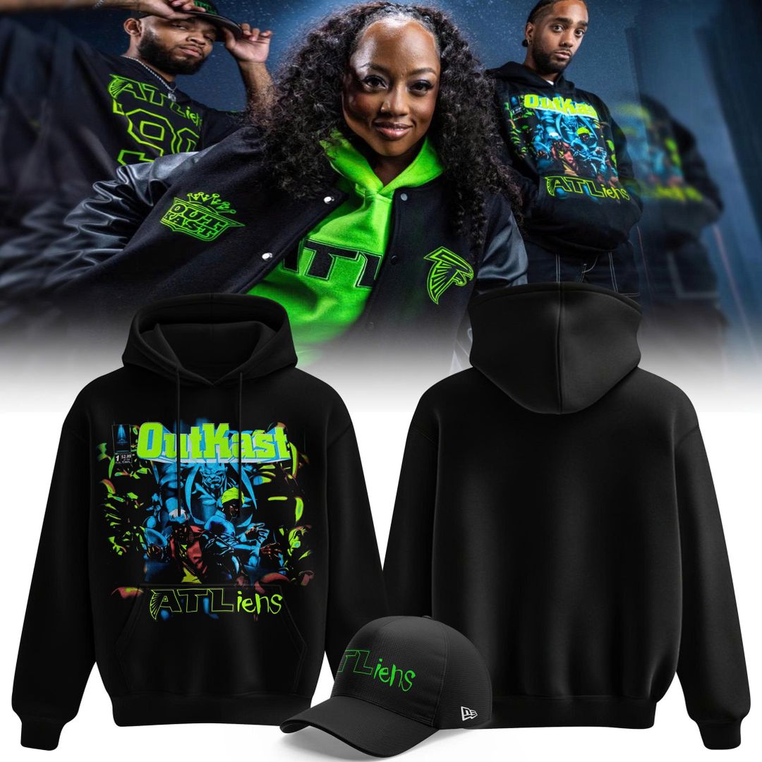 OutKast x Atlanta Falcons ATLiens 30th Anniversary Front and Back Graphic Hoodie