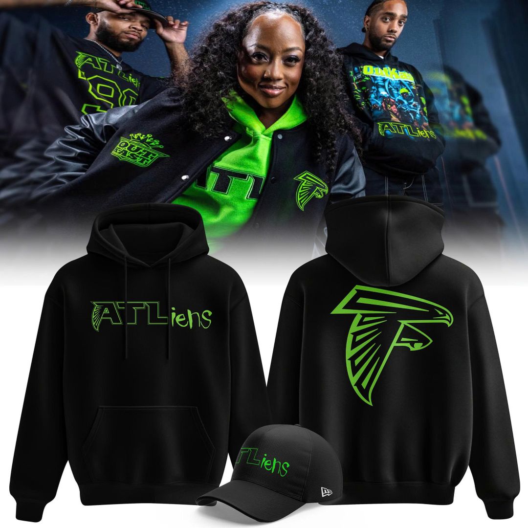 OutKast x Atlanta Falcons ATLiens 30th Anniversary Front and Back Graphic Hoodie