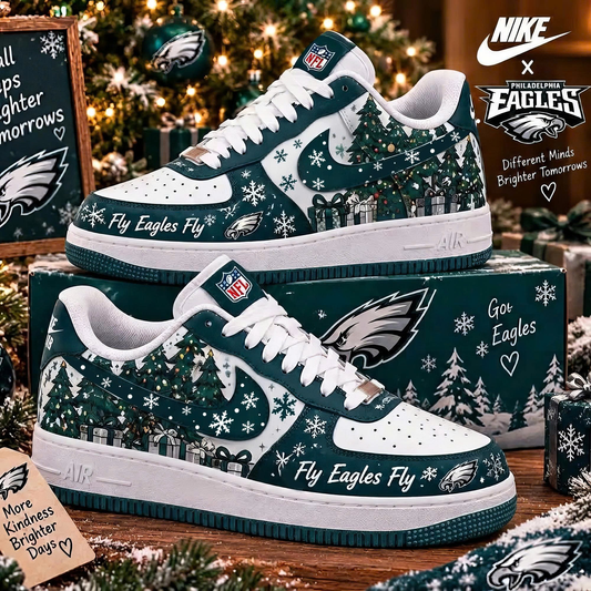 Limited Edition  Philadelphia Eagles Chrismas For Fan AF1 Shoes