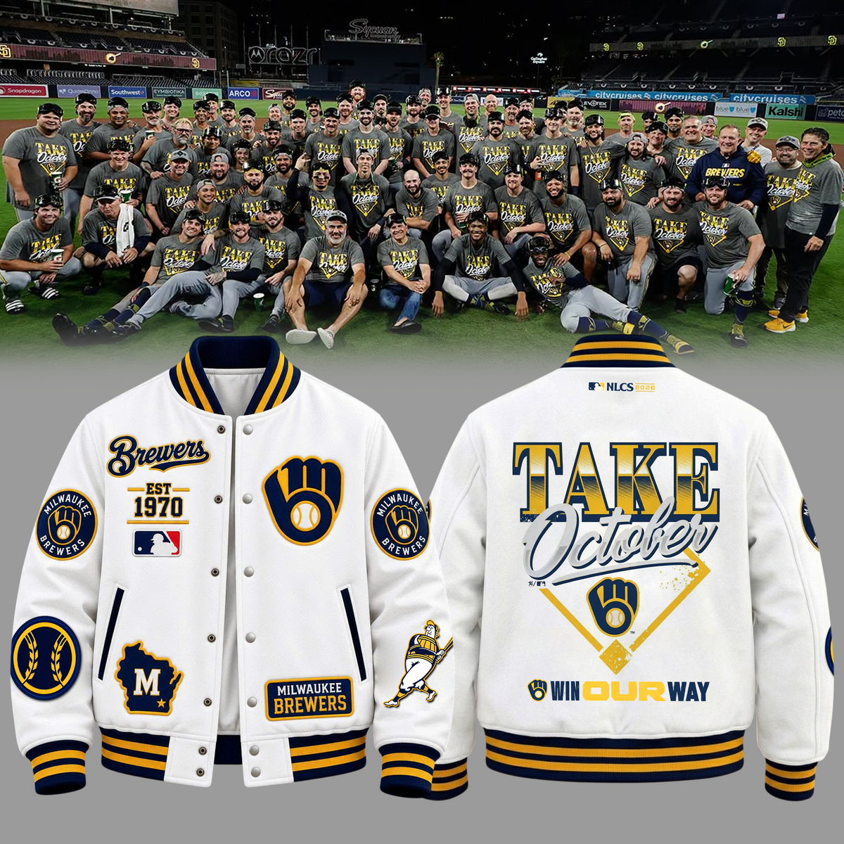 Limited Edition Milwaukee Brewers 2026 MLB Division Series Champions Take October Baseball Jacket