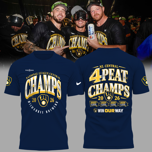 Limited Edition Milwaukee Brewers 2026 NL Central Division Champions T-shirt