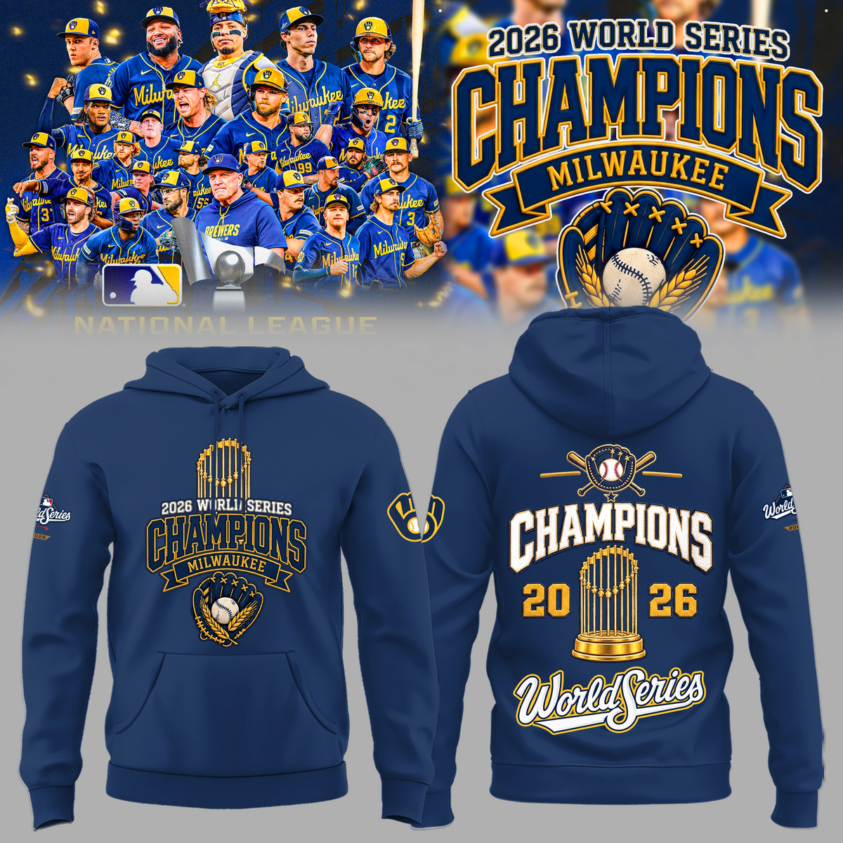 Limited Edition Milwaukee Brewers 2026 World Series Champions Hoodie