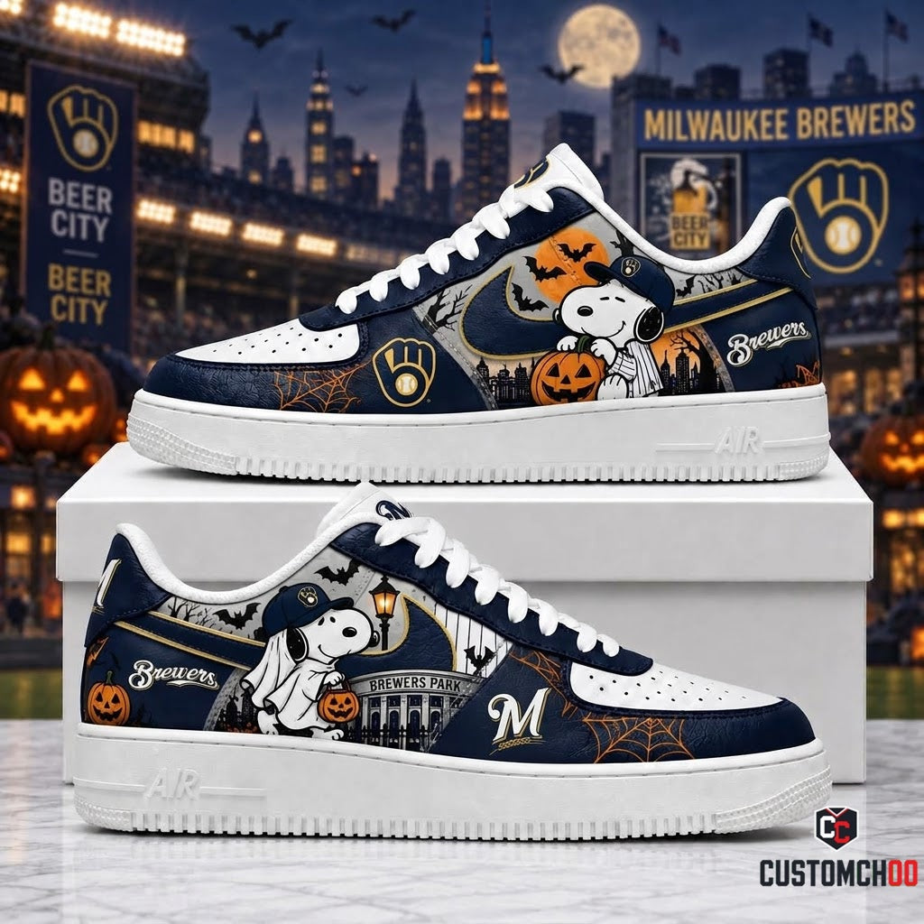 Limited Edition Milwaukee Brewers x Snoopy Halloween 2026 AF1 Shoes
